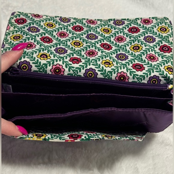 Vera Bradley Mod Flowers Quilted Accordion Wallet Colorful Large Pretty Floral - Picture 10 of 12